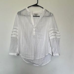 Lucky Brand white sheer blouse